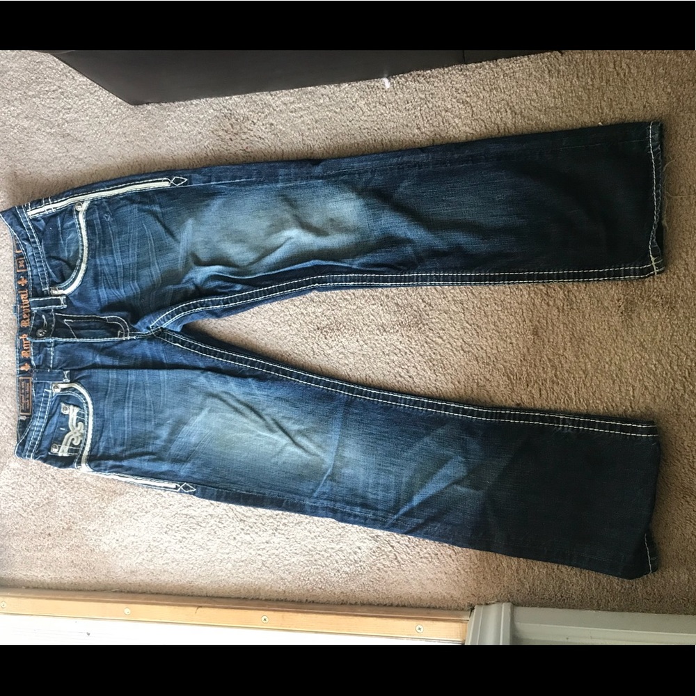 Men's Rock Revival Ed Slim Straight Size 34